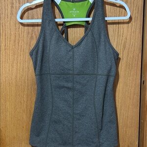 Athleta Charcoal Tank with Lime Green Interior